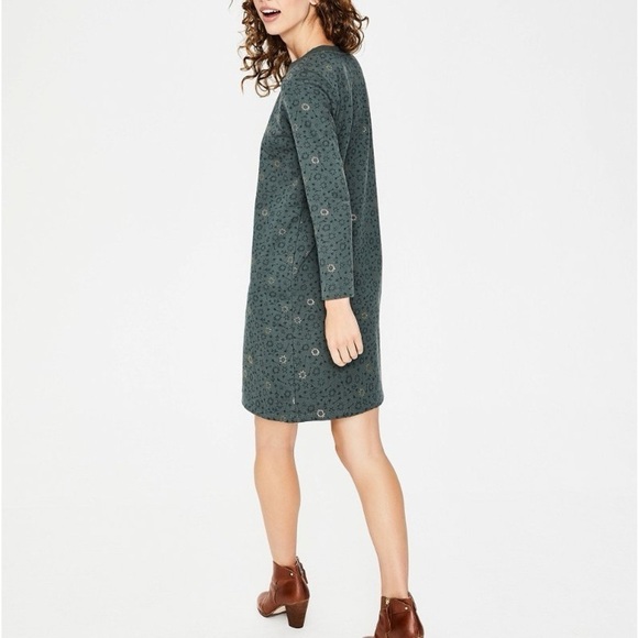 Boden Sweatshirt Dress in Charcoal Marl (Ripple Wave) size 14 - Picture 3 of 11